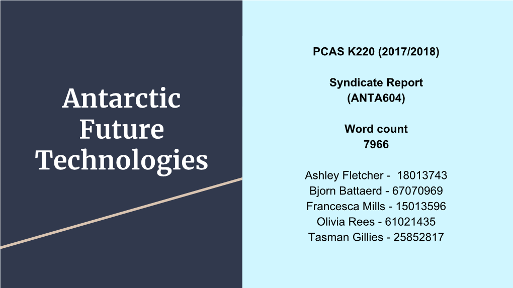 Antarctic Future Technologies