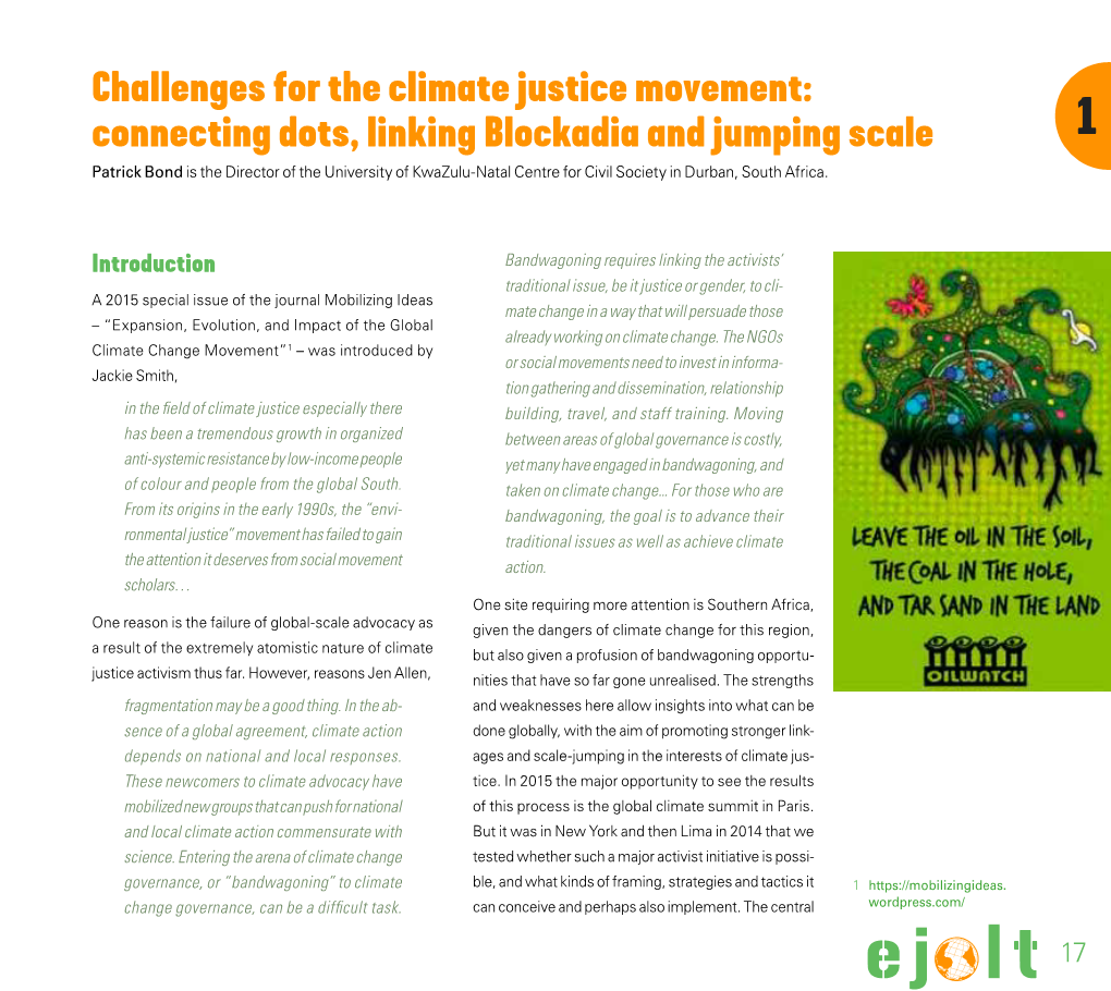 Challenges for the Climate Justice Movement