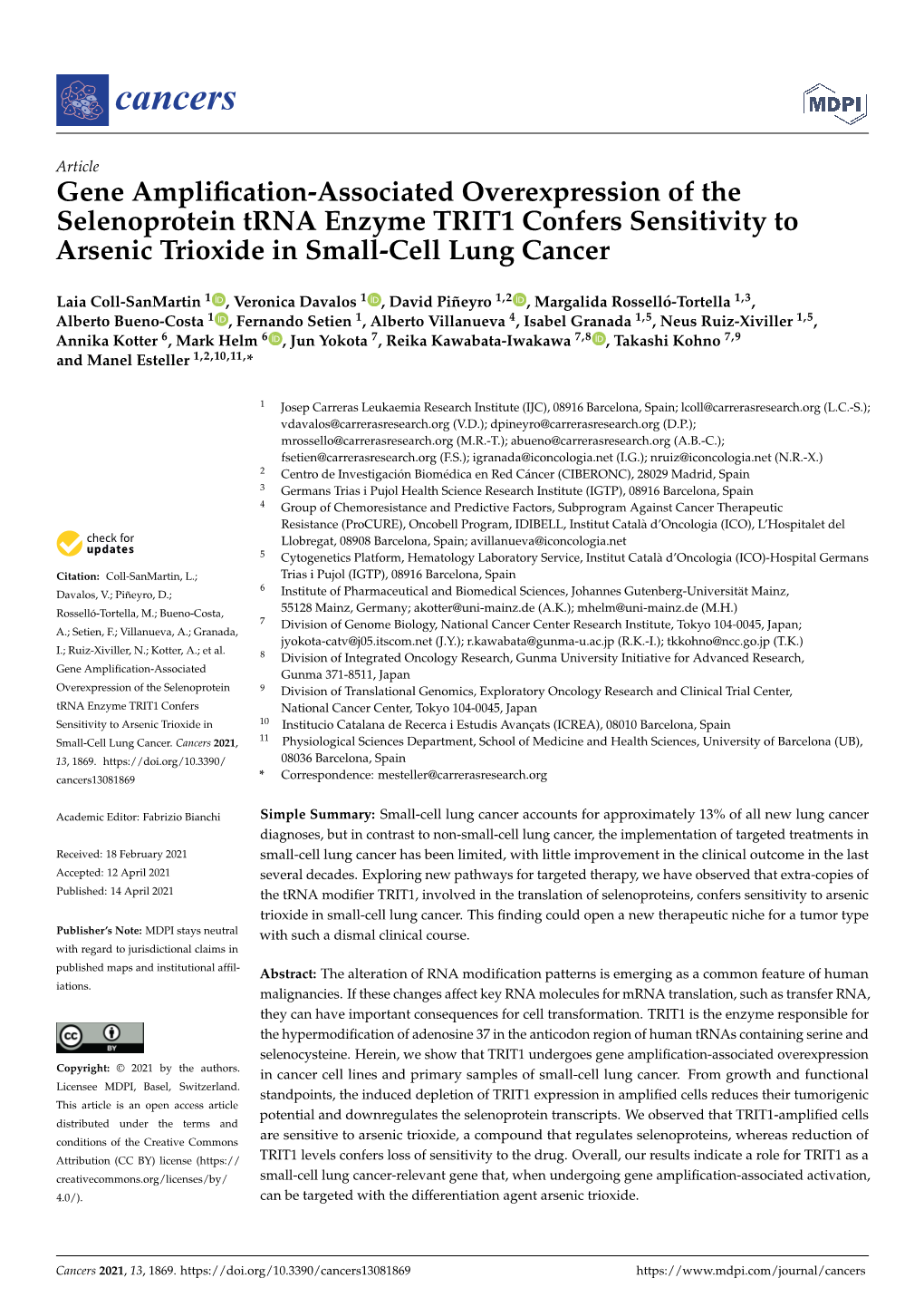 Gene Amplification-Associated Overexpression of The