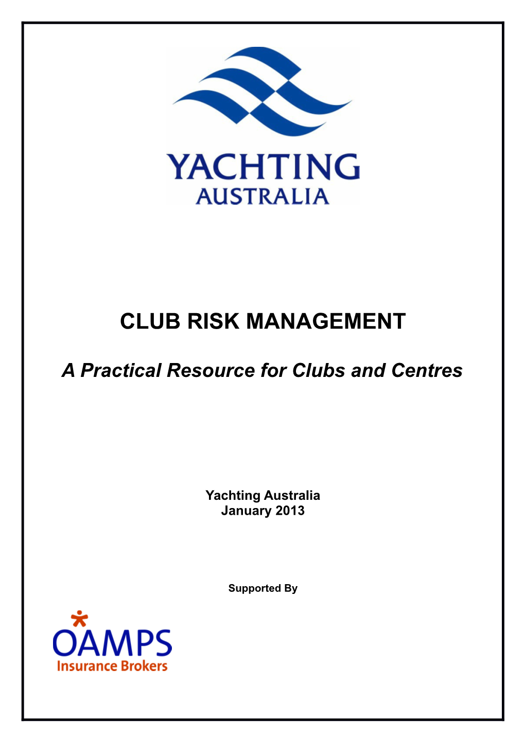 Yachting Victoria - Club Risk Management Tables