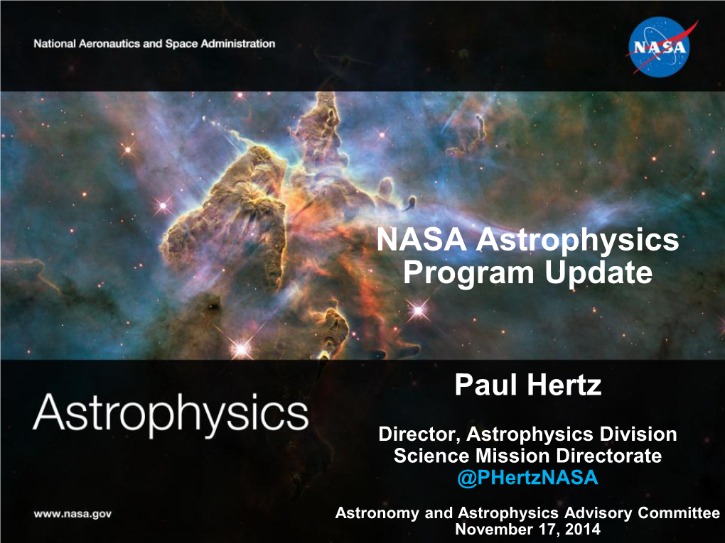 NASA Astrophysics Program Update