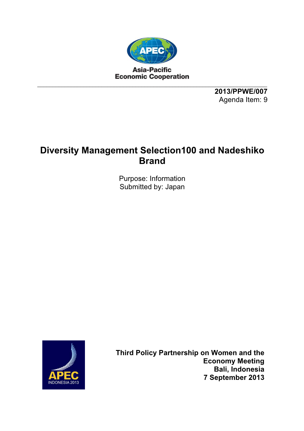 Diversity Management Selection100 and Nadeshiko Brand