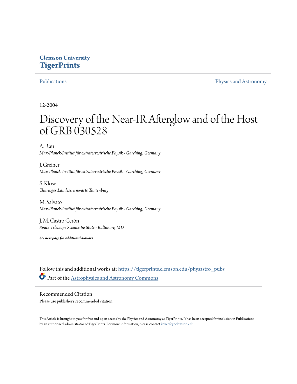 Discovery of the Near-IR Afterglow and of the Host of GRB 030528 A