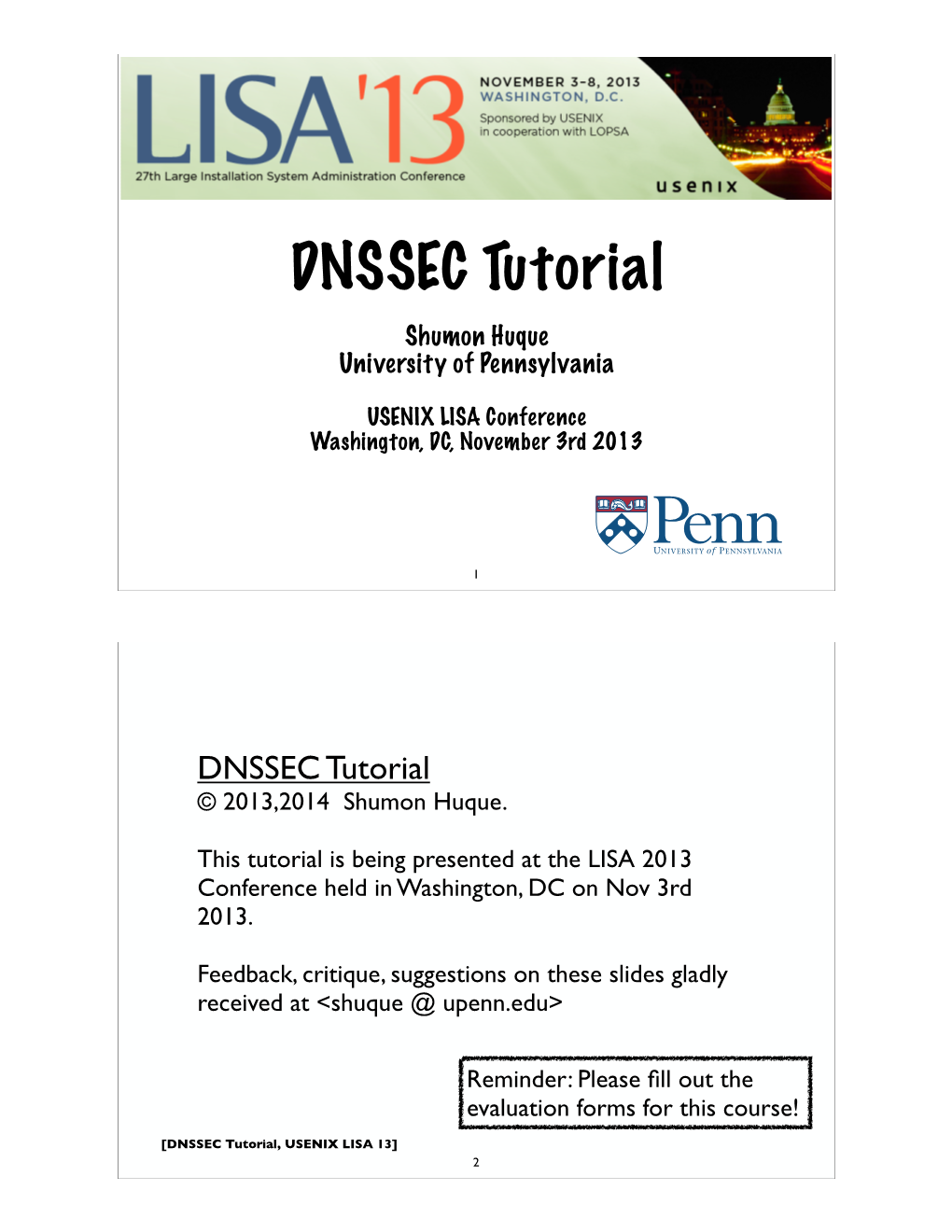DNSSEC Tutorial Shumon Huque University of Pennsylvania