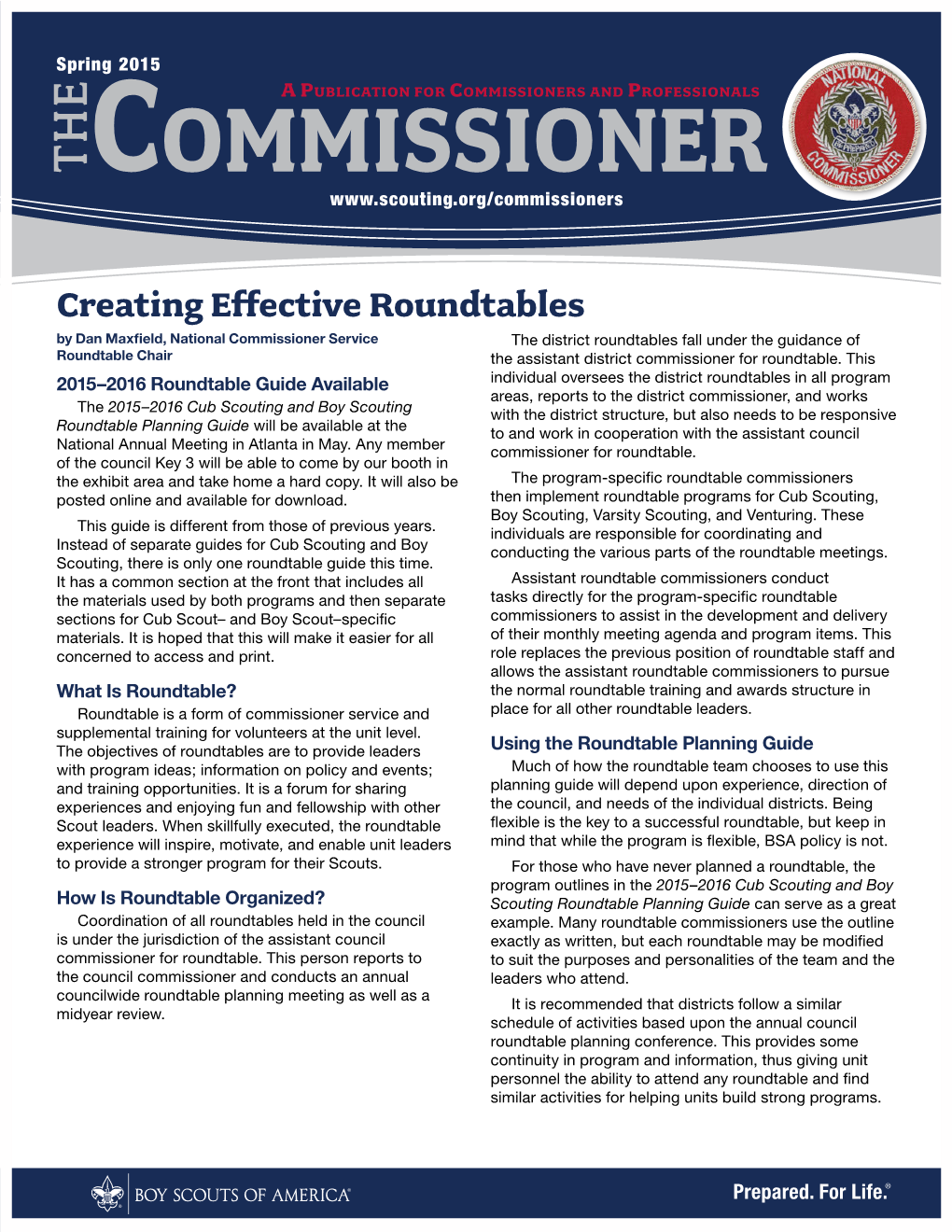 Commissioners and Professionals