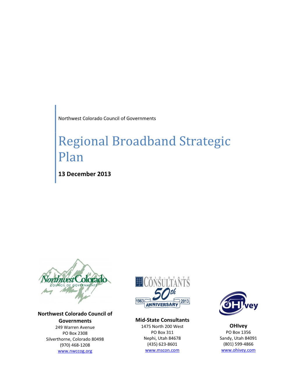 Regional Broadband Strategic Plan