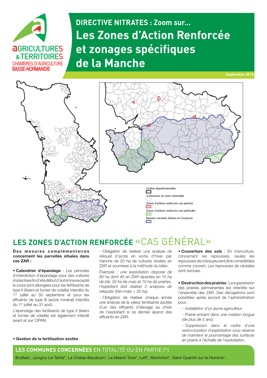 Les Zones D'action Renforcée Et Zonages Spécifiques De La Manche