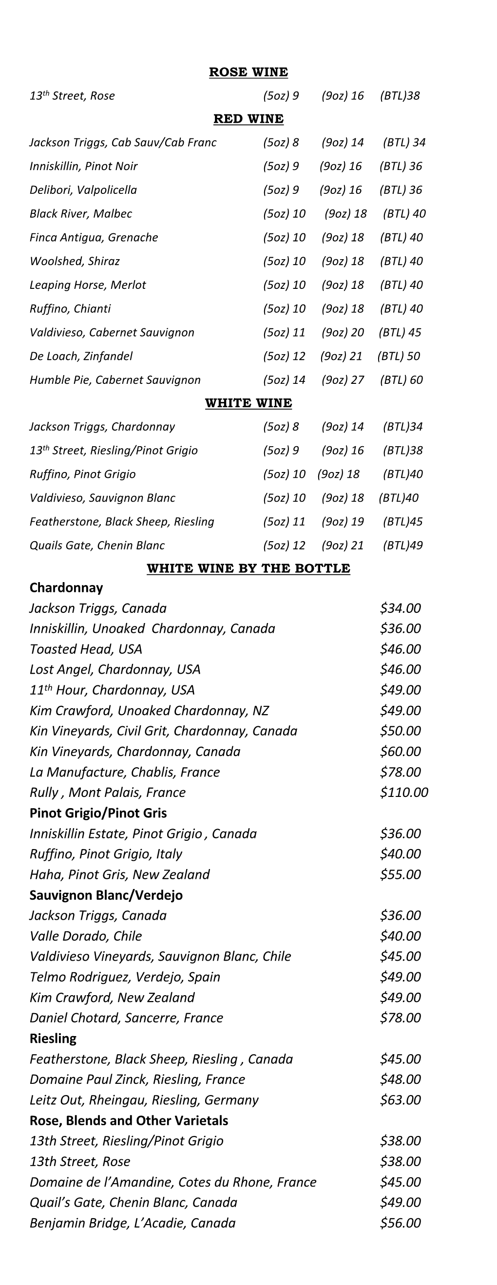 Chardonnay Jackson Triggs, Canada $34.00 Inniskillin, Unoaked