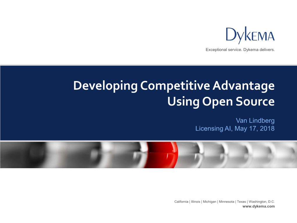 Developing Competitive Advantage Using Open Source