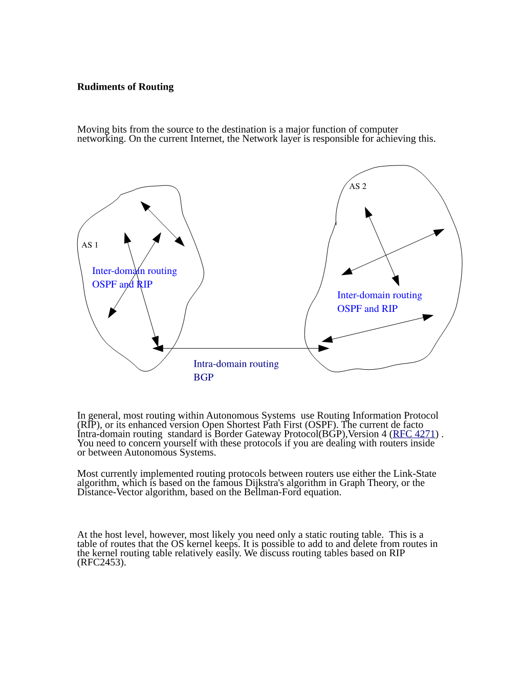 Rudiments of Routing Moving Bits from the Source to the Destination Is