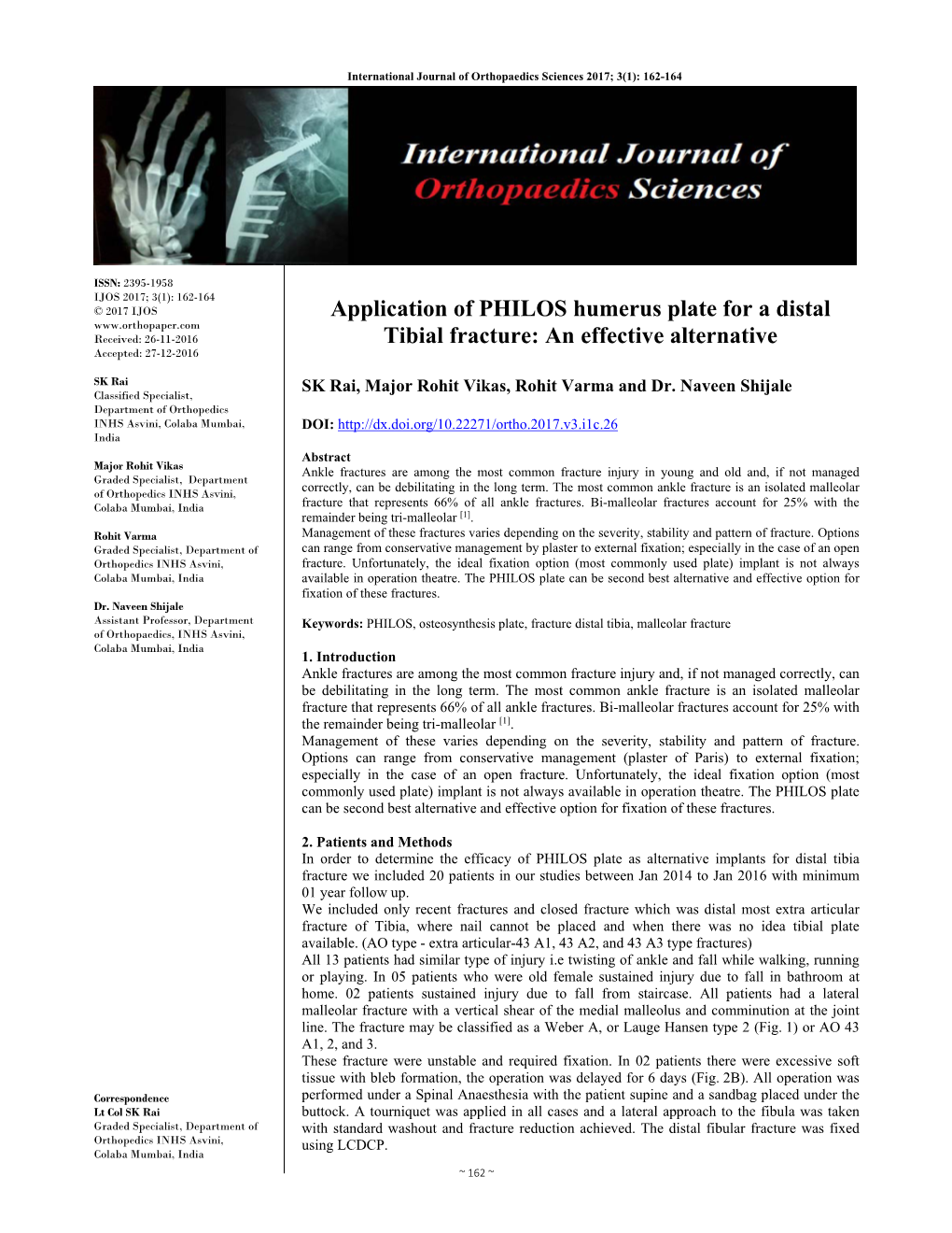 Application of PHILOS Humerus Plate for a Distal Tibial Fracture: An