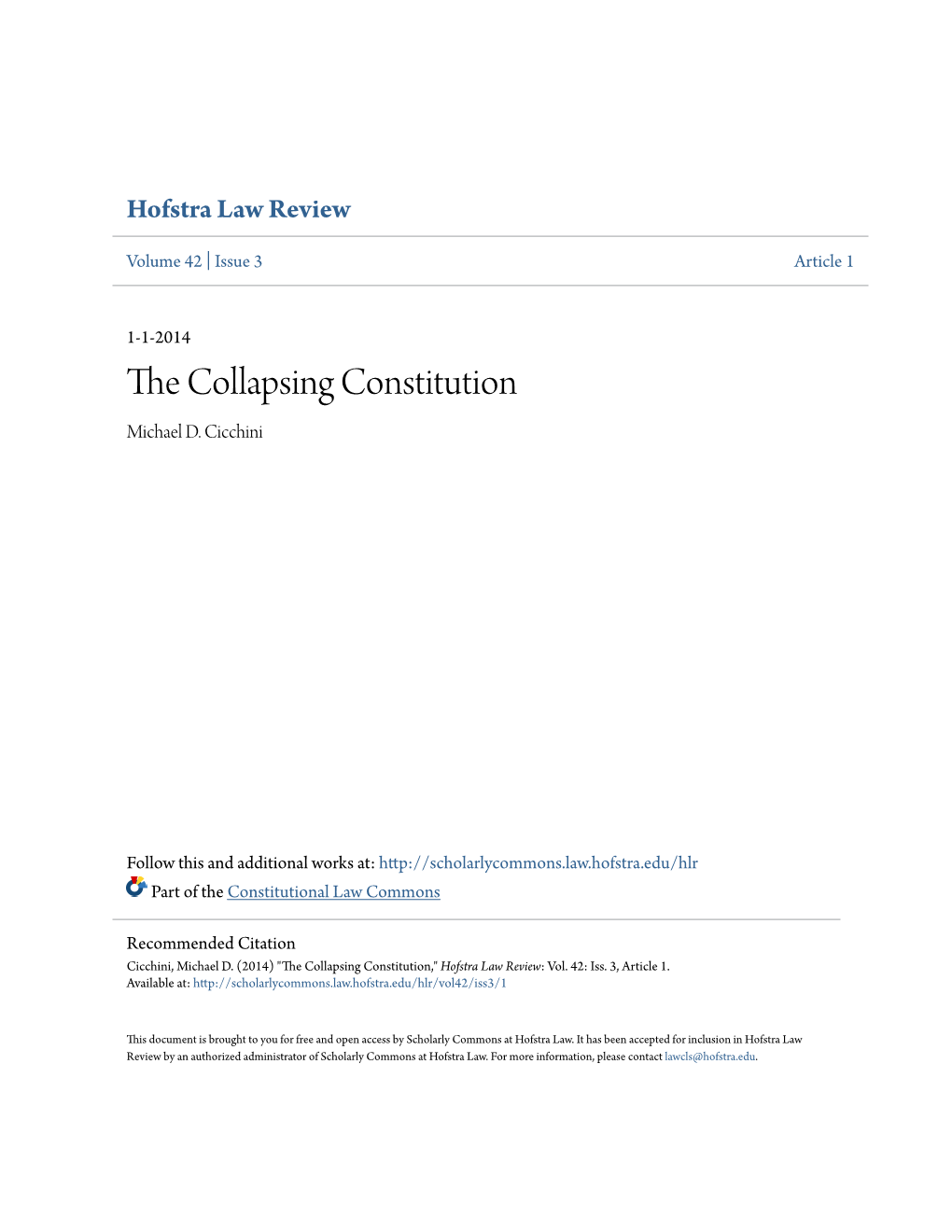 The Collapsing Constitution