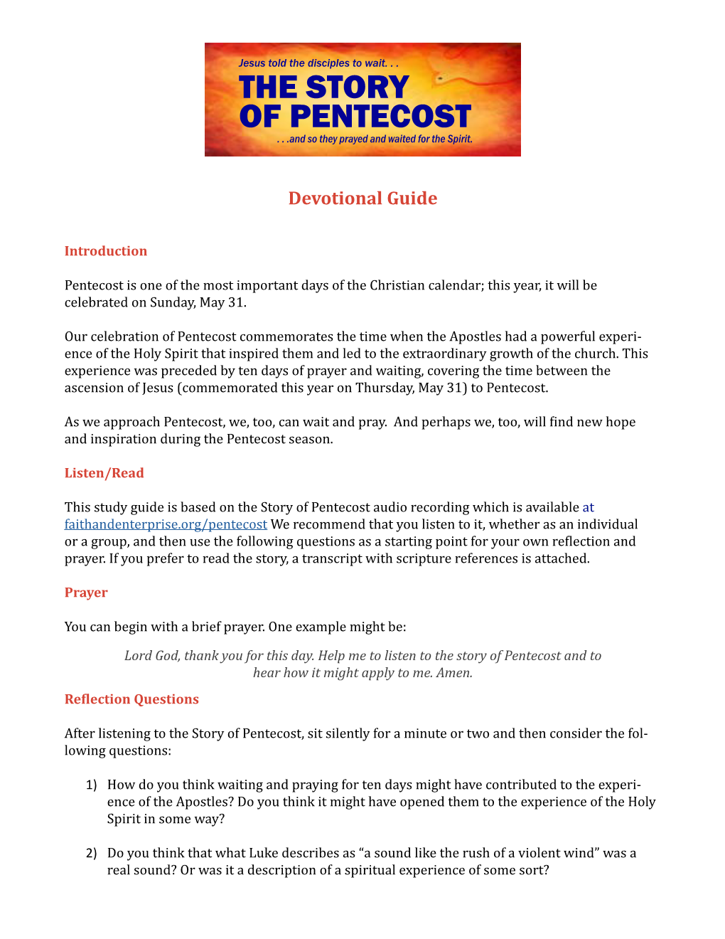 The Story of Pentecost