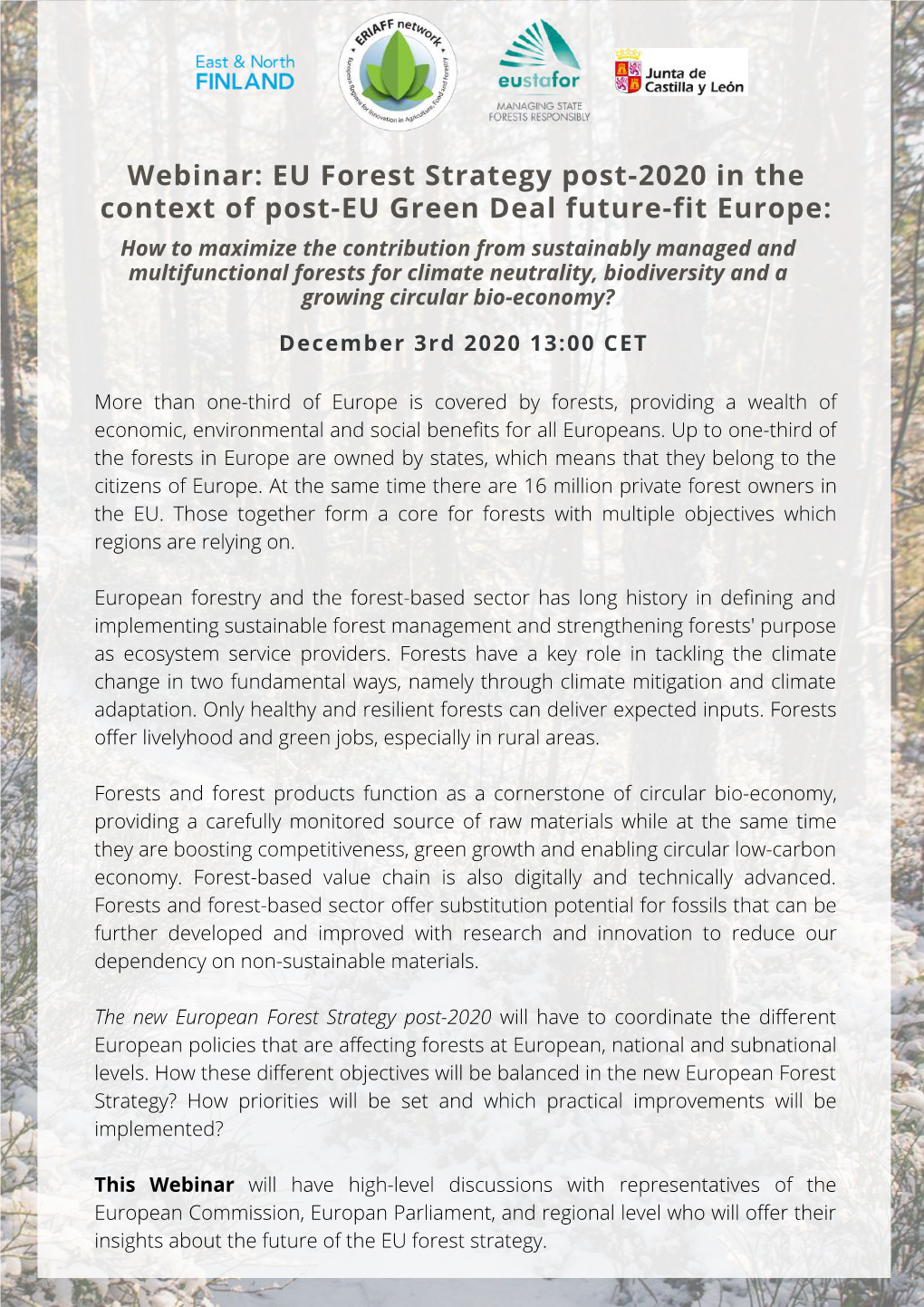 Webinar: EU Forest Strategy Post