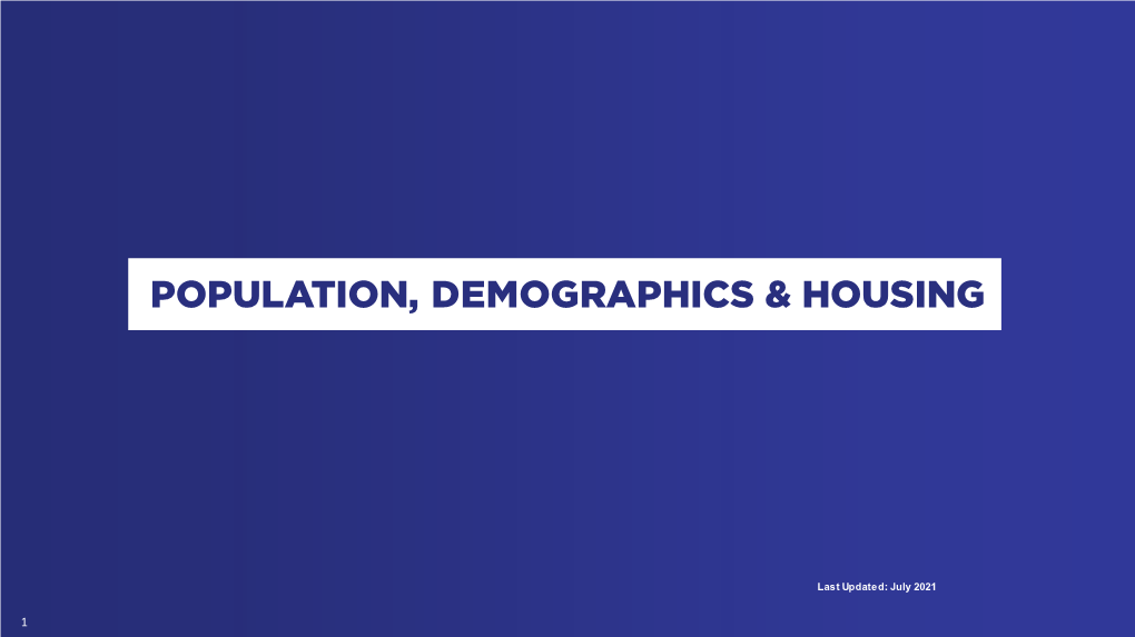 Population, Demographics & Housing