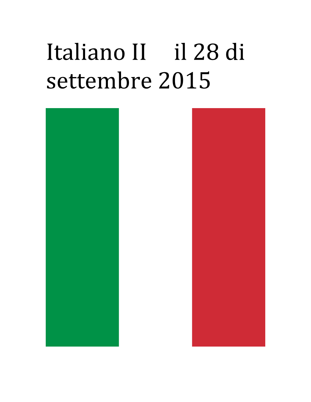 Italiano II Il 28 Di Settembre 2015