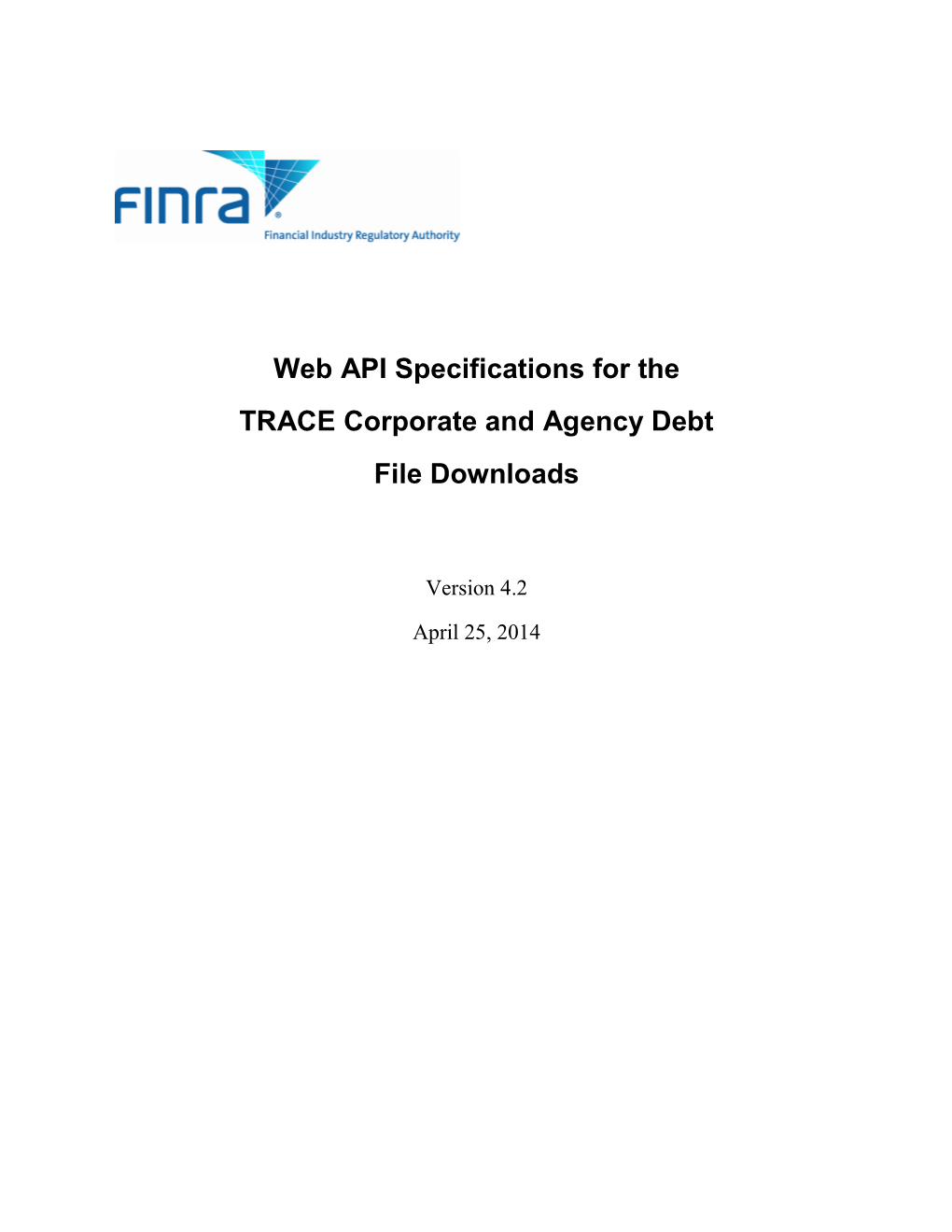 TRACE Web API Specification for Corporate and Agency Debt