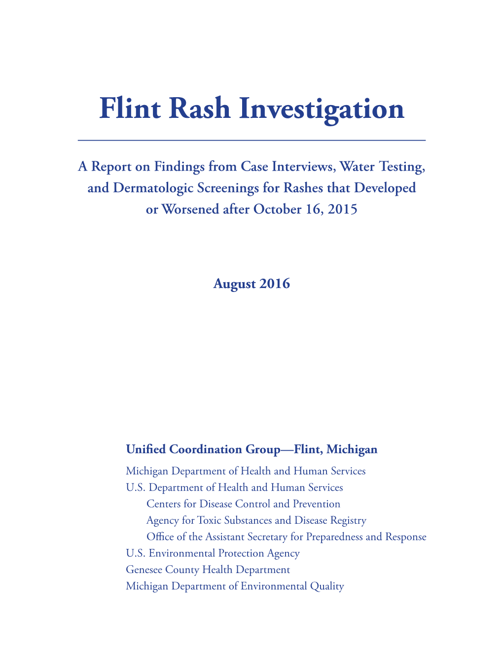 Flint Rash Investigation Report