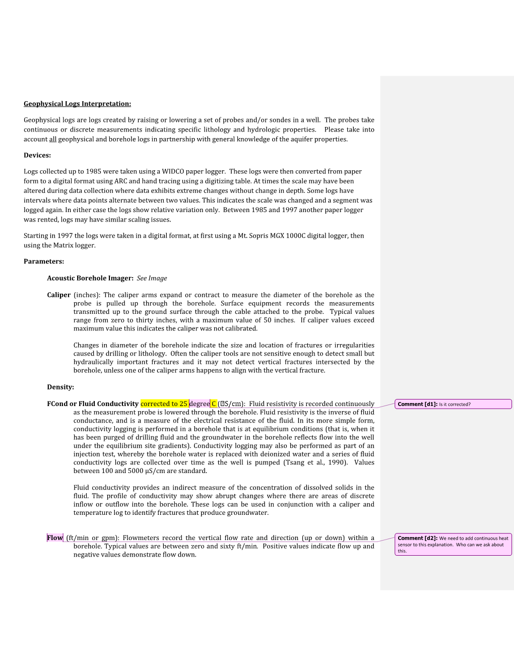 Geophysical Logs Interpretation: Geophysical Logs Are Logs Created