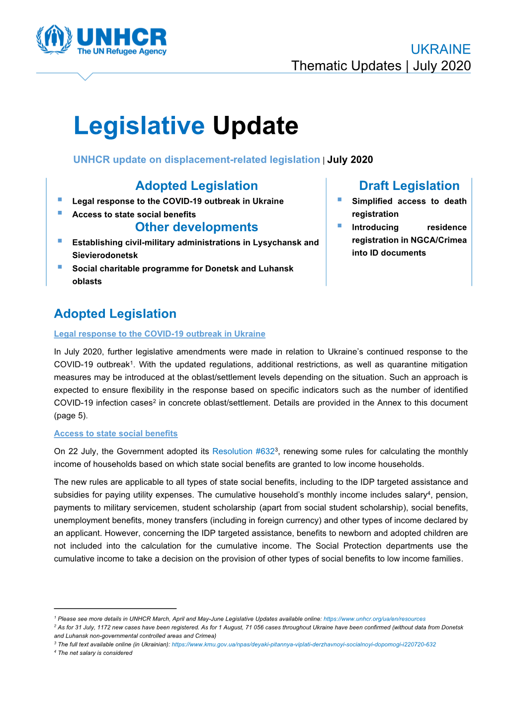 Legislative Update for July 2020