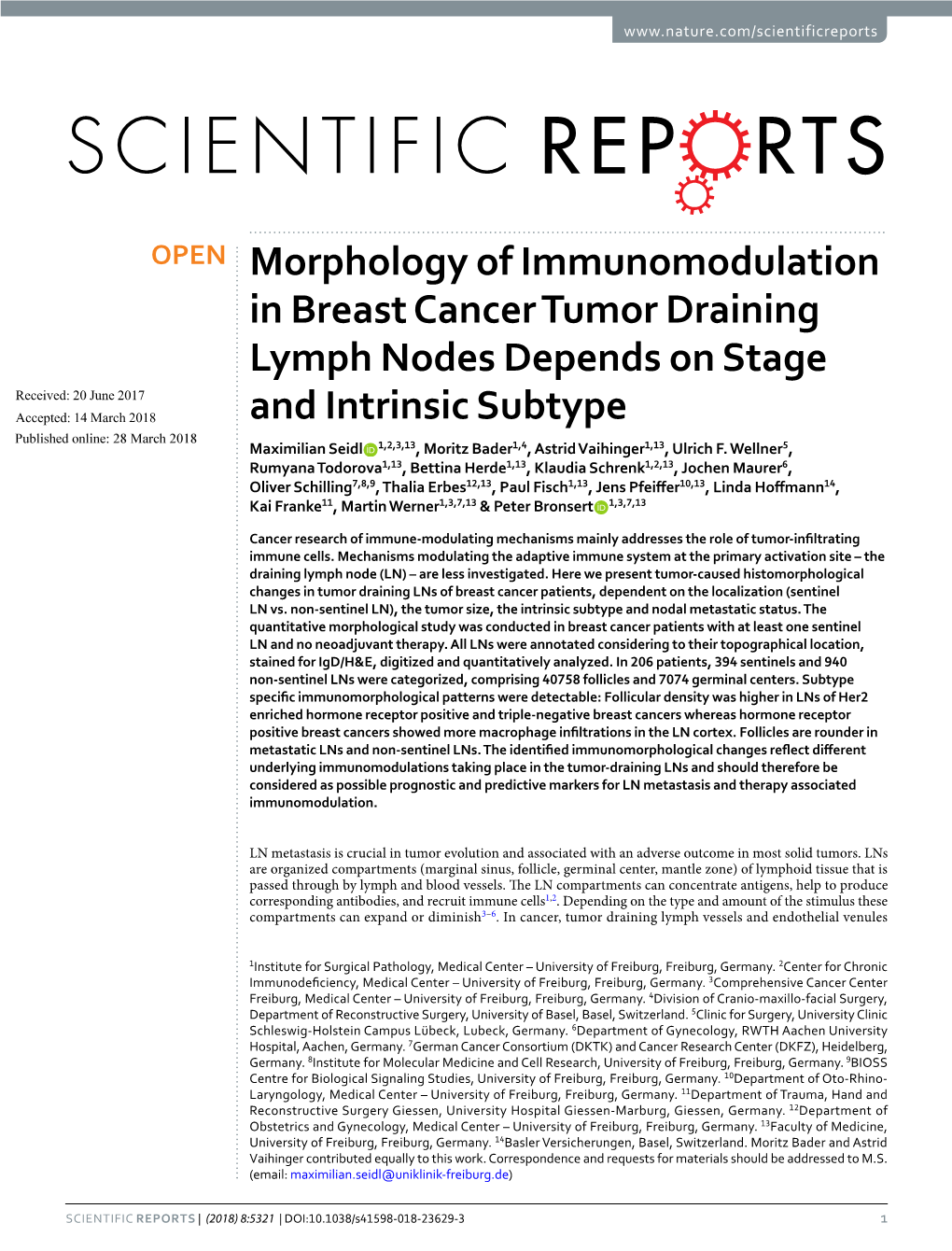 Morphology of Immunomodulation in Breast Cancer Tumor Draining