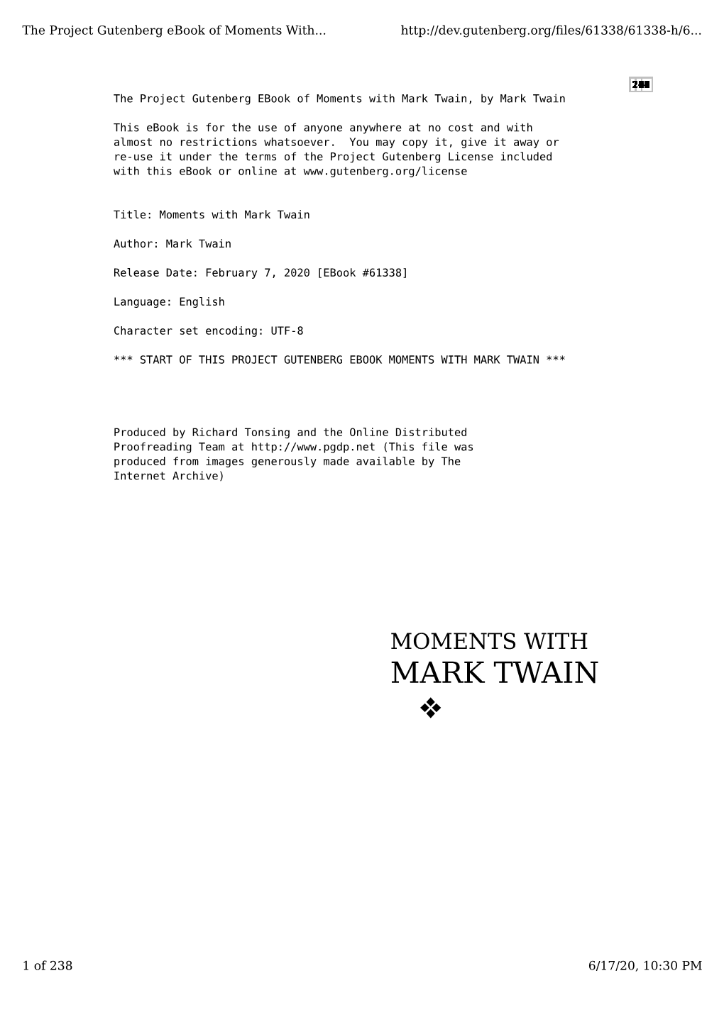 Mark Twain, by Mark Twain