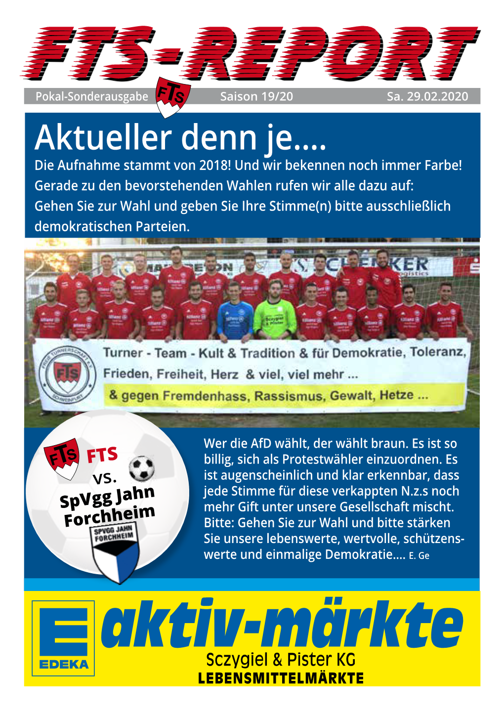 FTS-REPORT Pokal-Sonderausgabe Saison 19/20 Sa