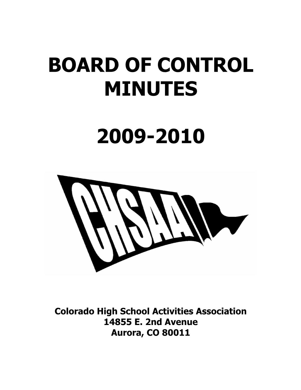 2009-2010 Board of Control Minutes Book