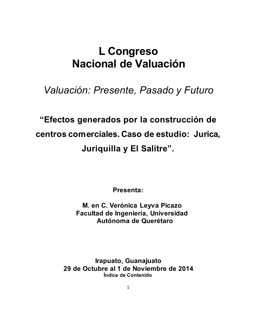 L Congreso Nacional De Valuación