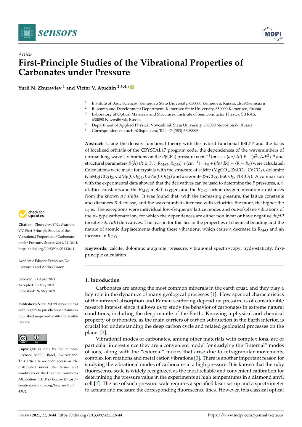First-Principle Studies of the Vibrational Properties of Carbonates Under Pressure