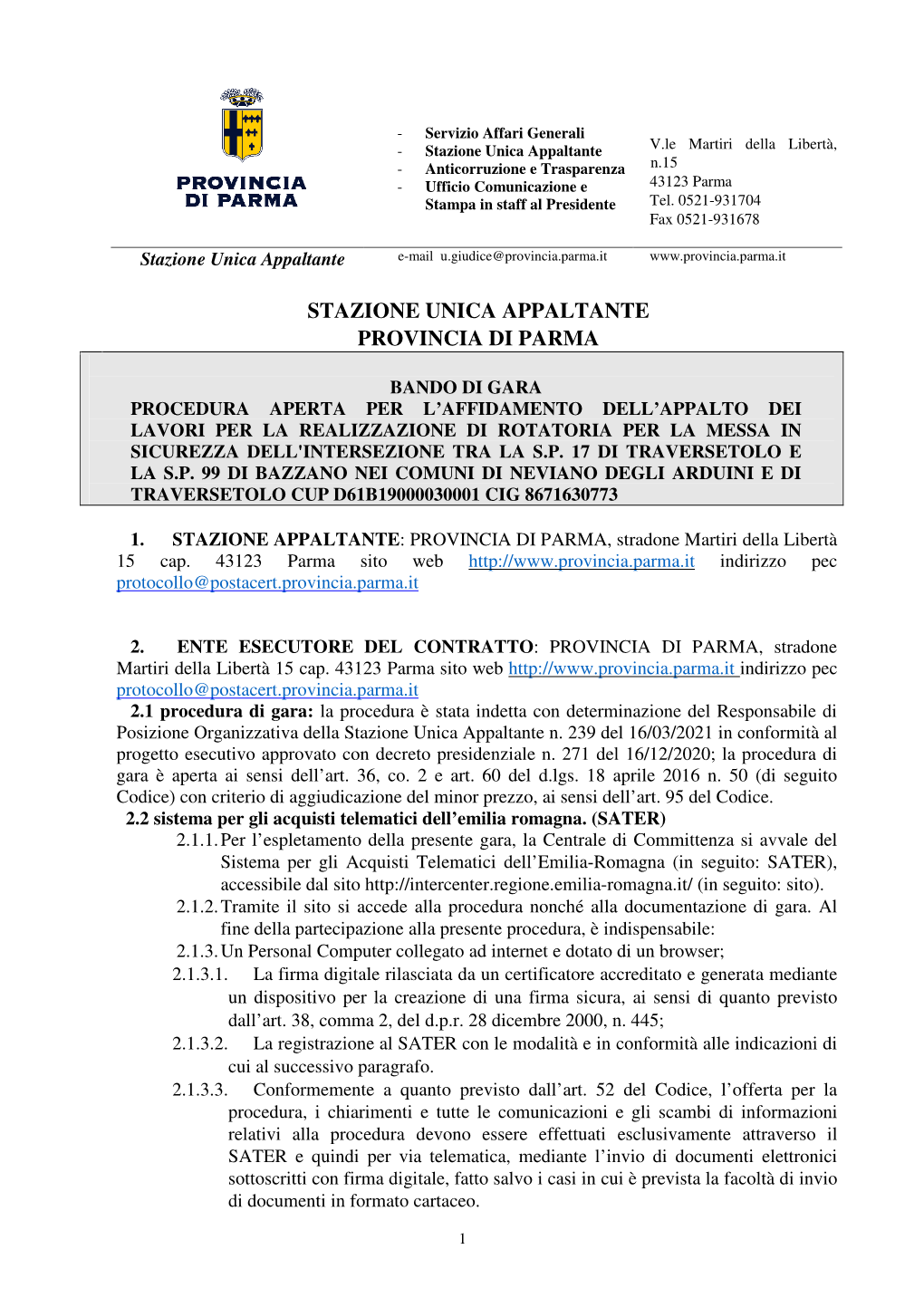 Stazione Unica Appaltante Provincia Di Parma