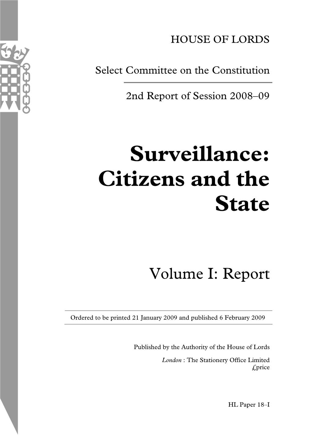 Surveillance: Citizens and the State