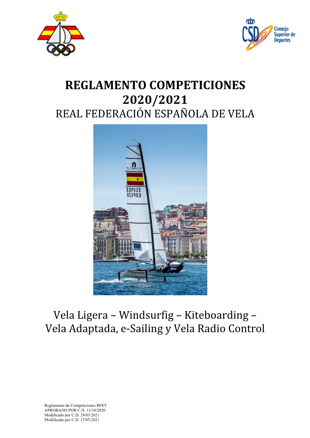 Reglamento Competiciones 2020/2021 Real Federación Española De Vela