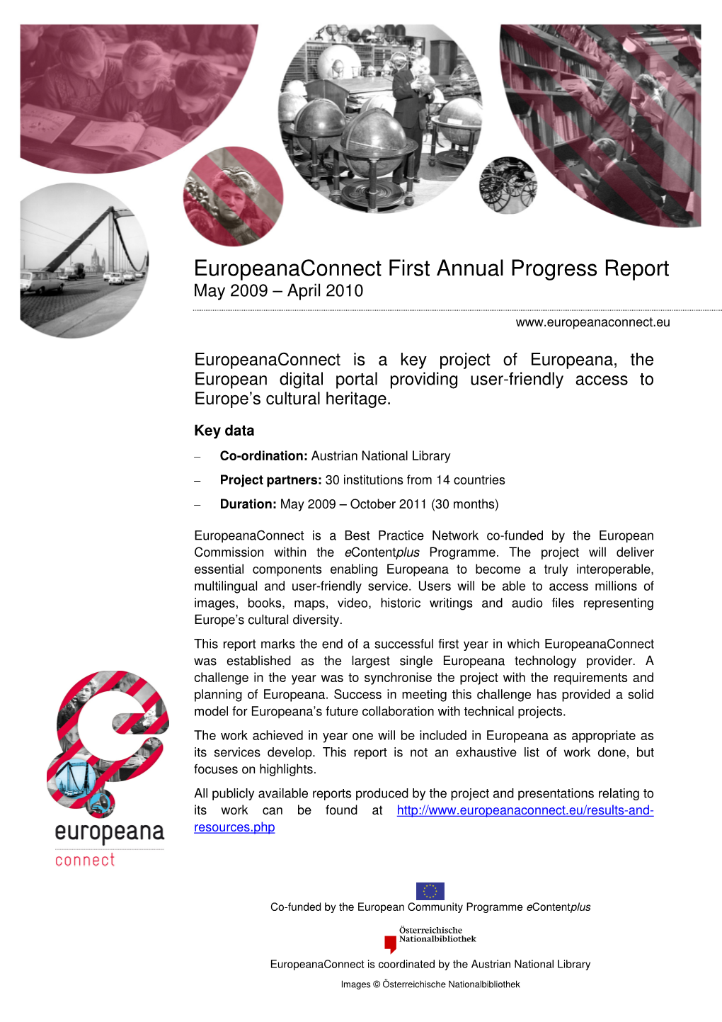 Europeanaconnect First Annual Progress Report May 2009 – April 2010