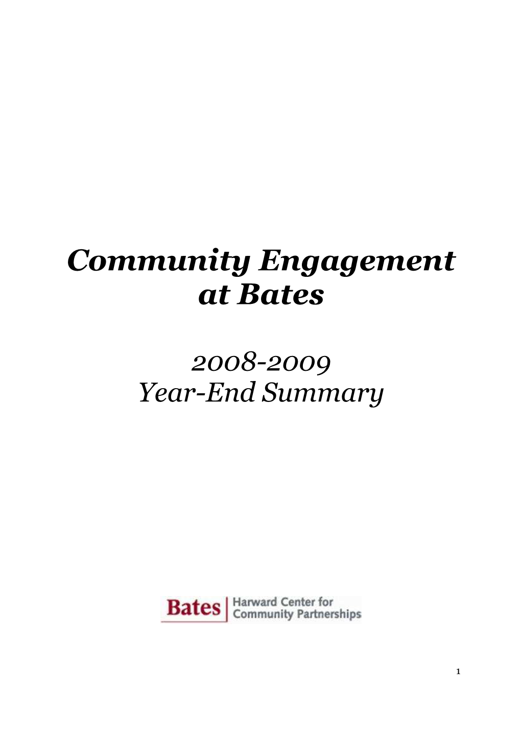 Community Engagement at Bates