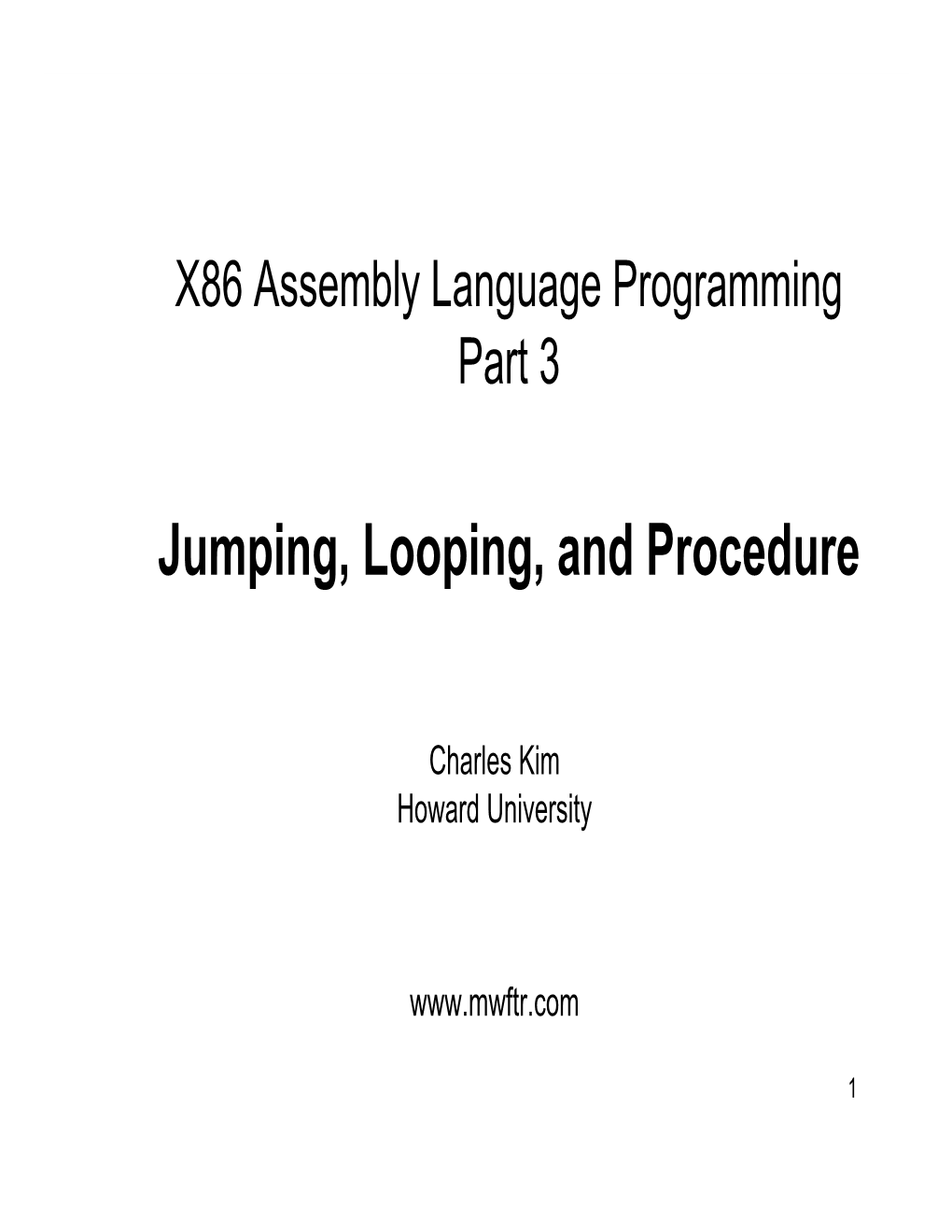 Jumping, Looping, and Procedure