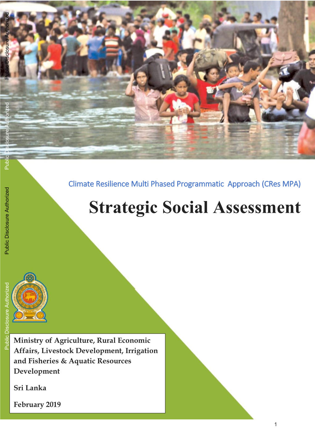 Climate Resilience Multi Phased Programmatic Approach (Cres MPA) Strategic Social Assessment