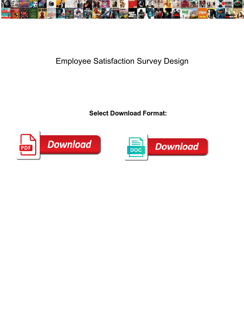 Employee Satisfaction Survey Design