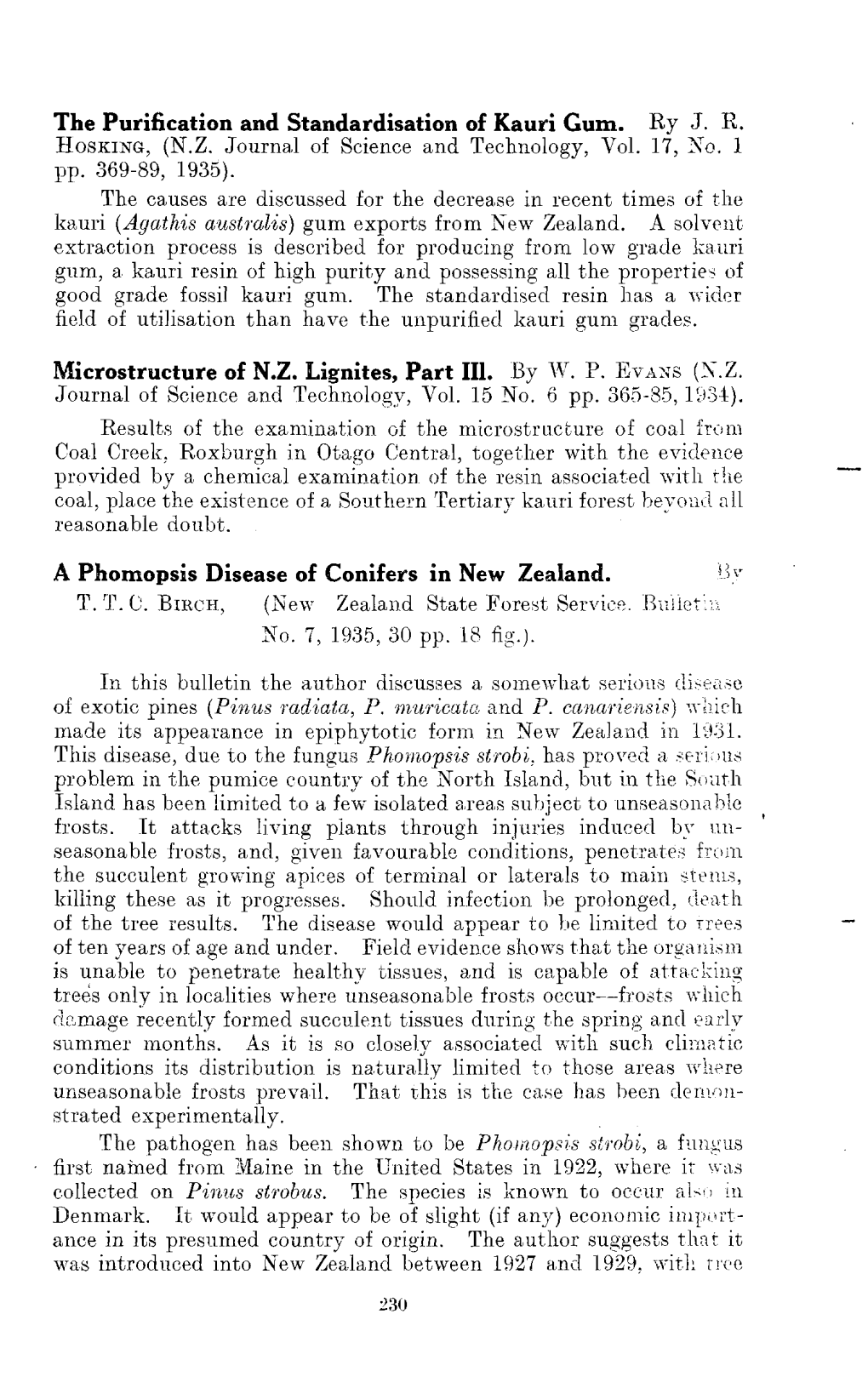 The Purification and Standardisation of Kauri Gum. Ry J. R. HOSKING, (N.Z