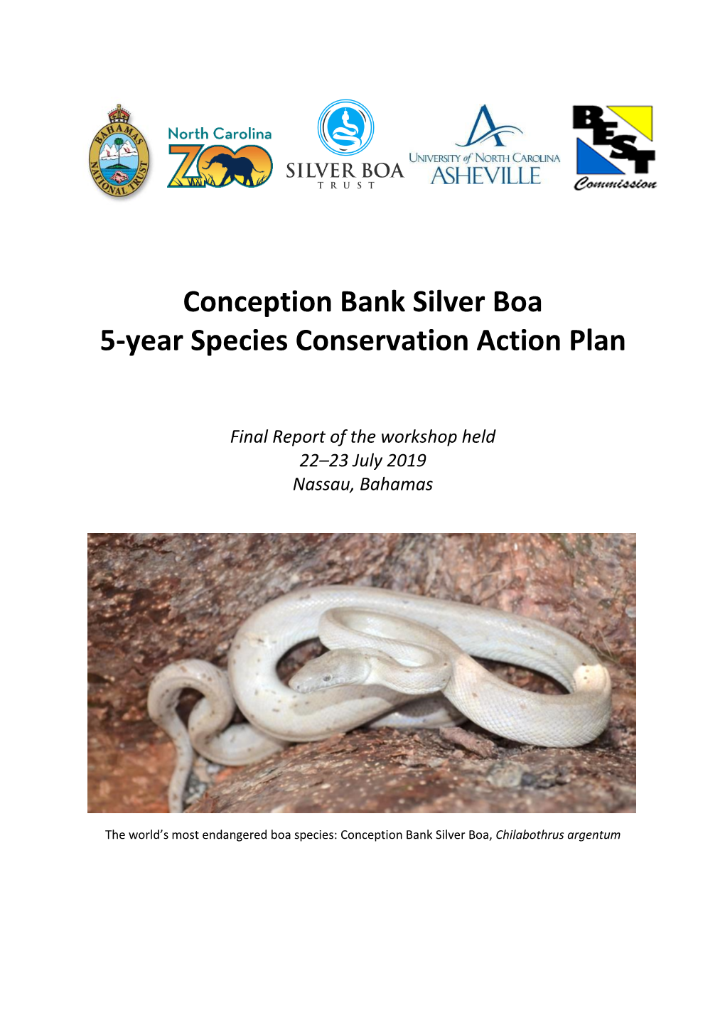 Conception Bank Silver Boa 5-Year Species Conservation Action Plan