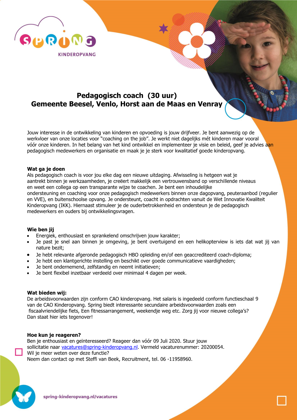 Pedagogisch Coach (30 Uur) Gemeente Beesel, Venlo, Horst Aan De Maas En Venray