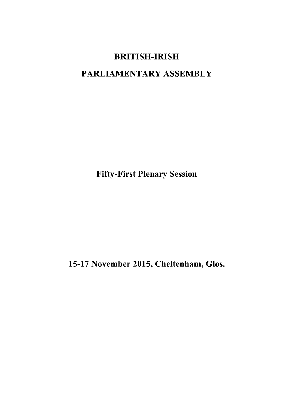 Transcript of 51St Plenary Session, November 2015