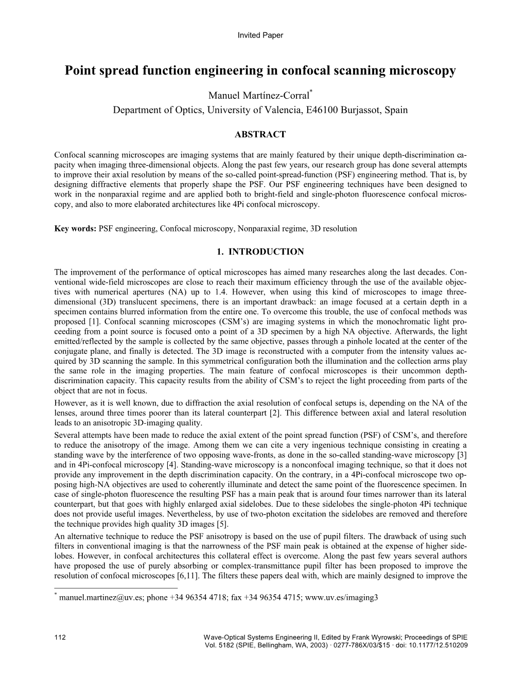 Point Spread Function Engineering in Confocal Scanning Microscopy