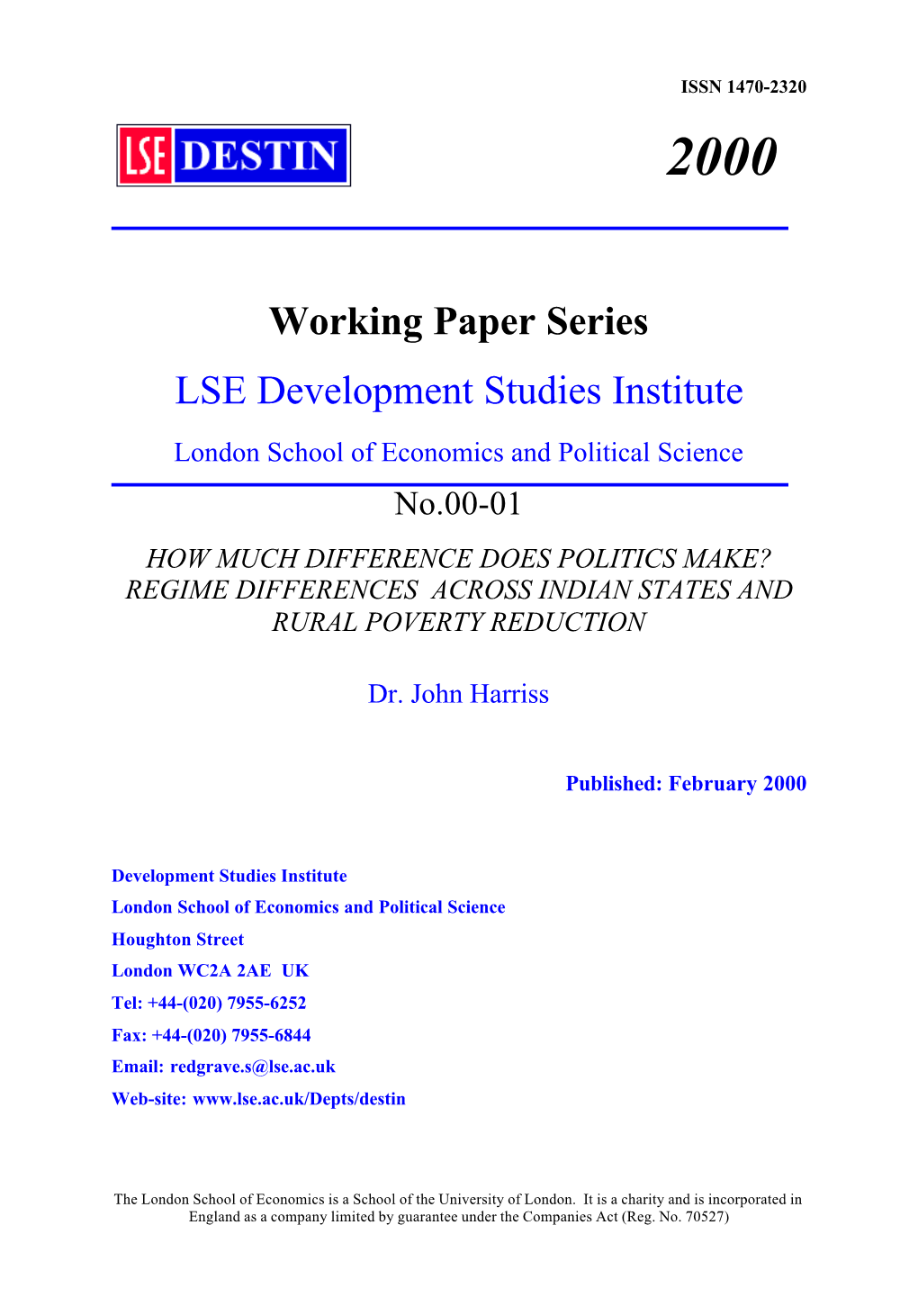 How Much Difference Does Politics Make? Regime Differences Across Indian States and Rural Poverty Reduction