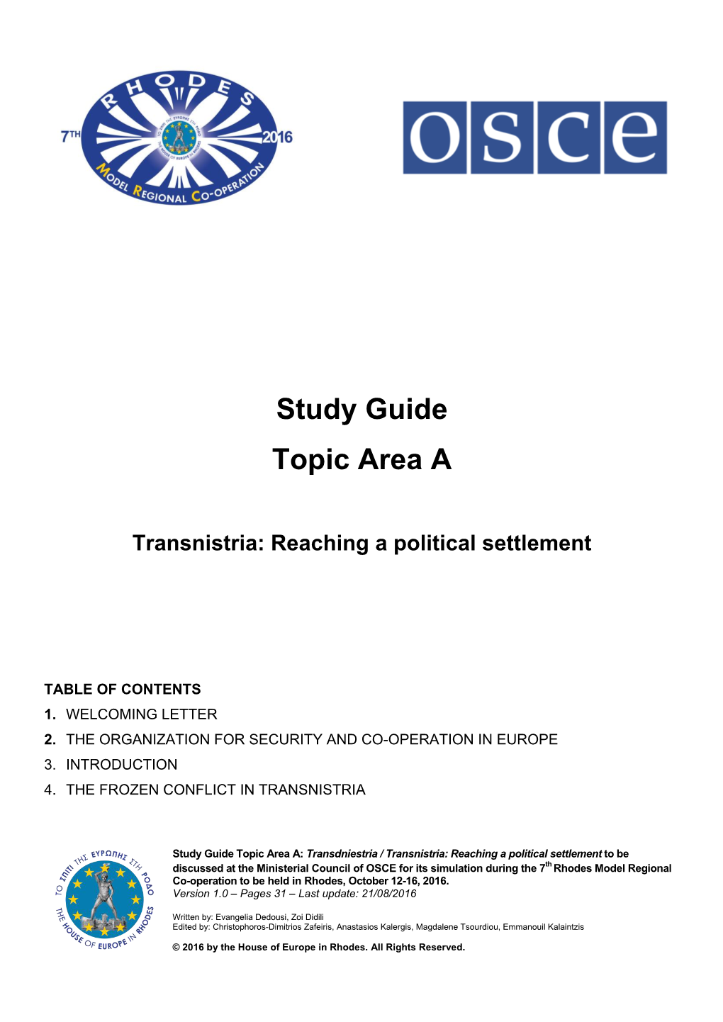 Study Guide: Transdniestria / Transnistria