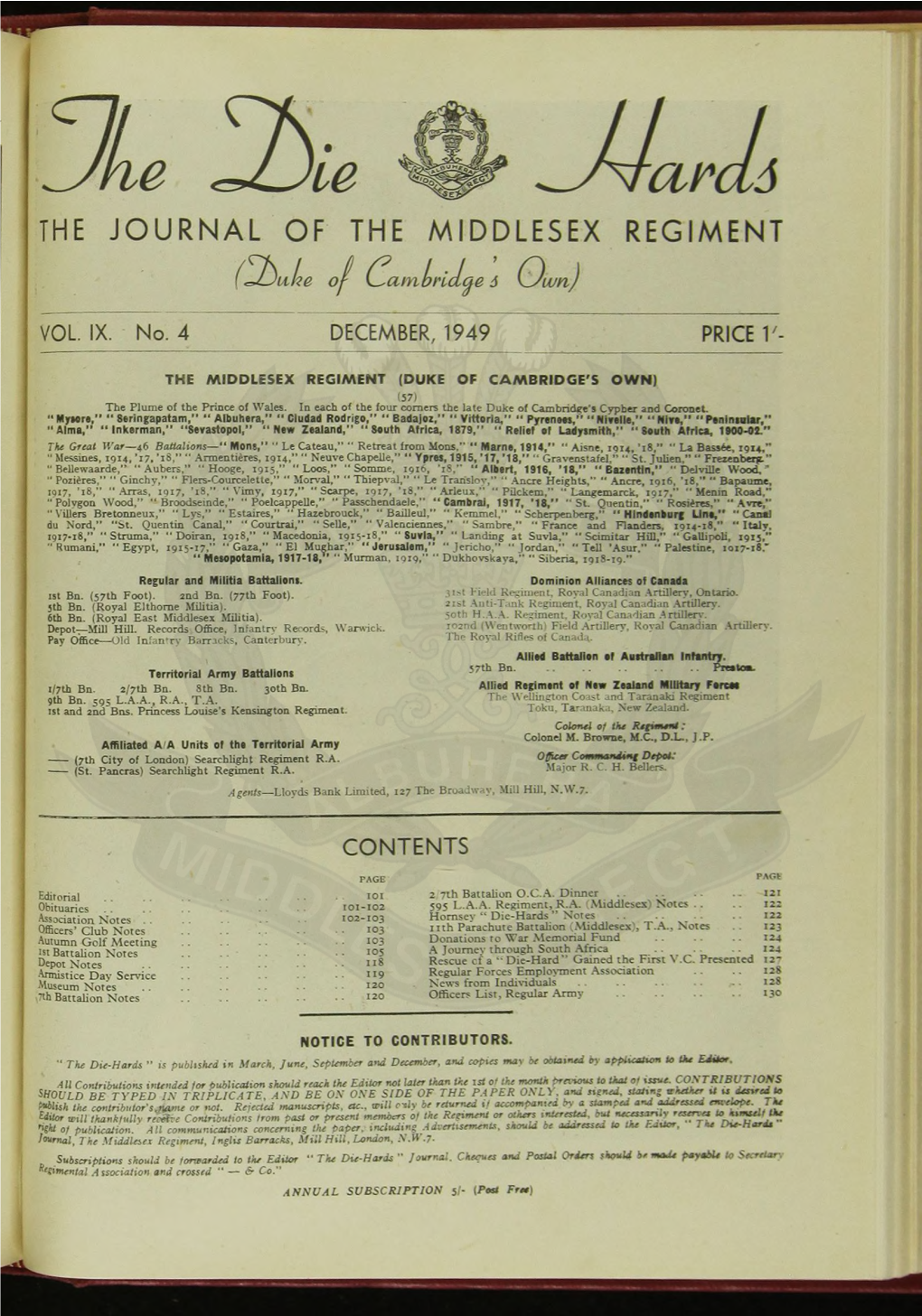^ Á R a R D Ó the JOURNAL of the MIDDLESEX REGIMENT