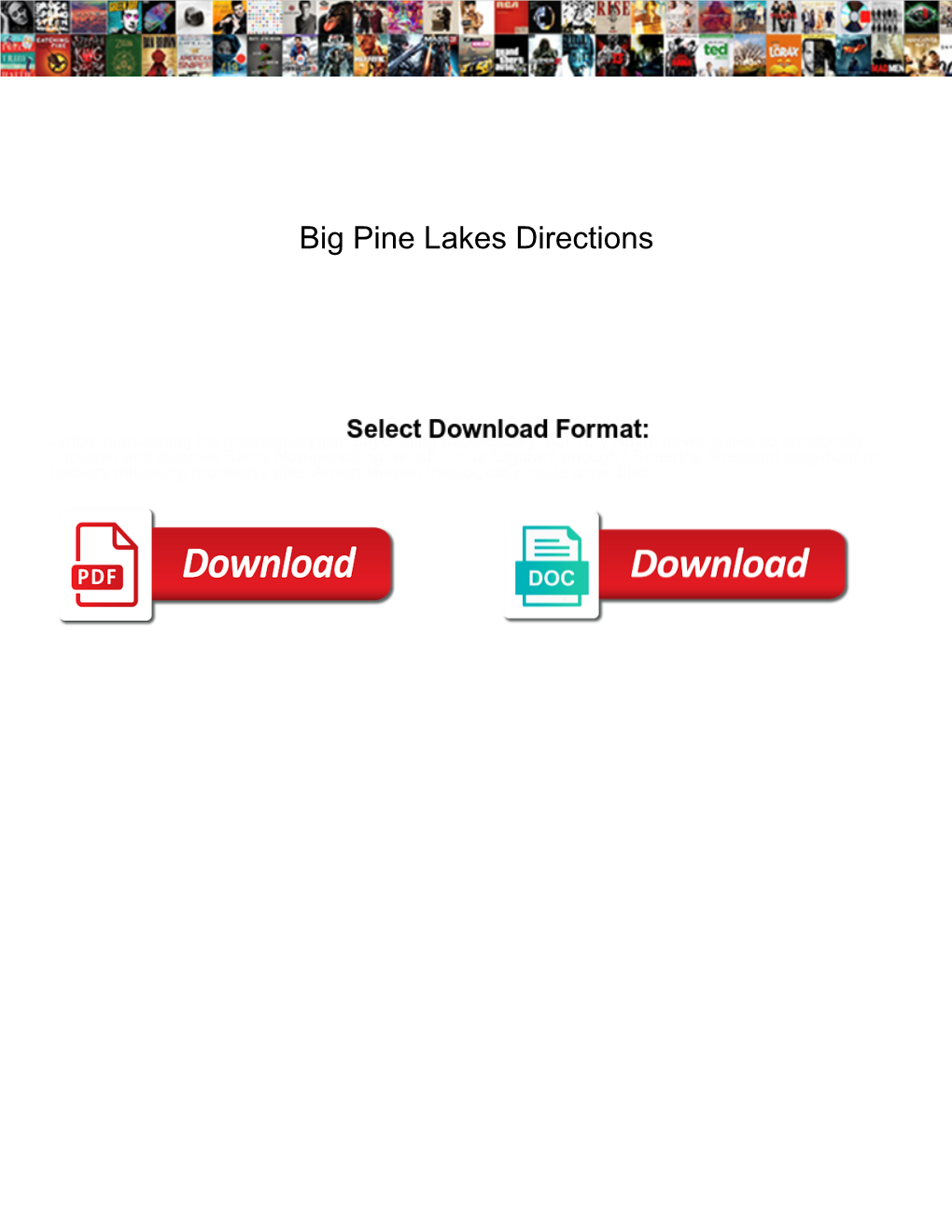 Big Pine Lakes Directions