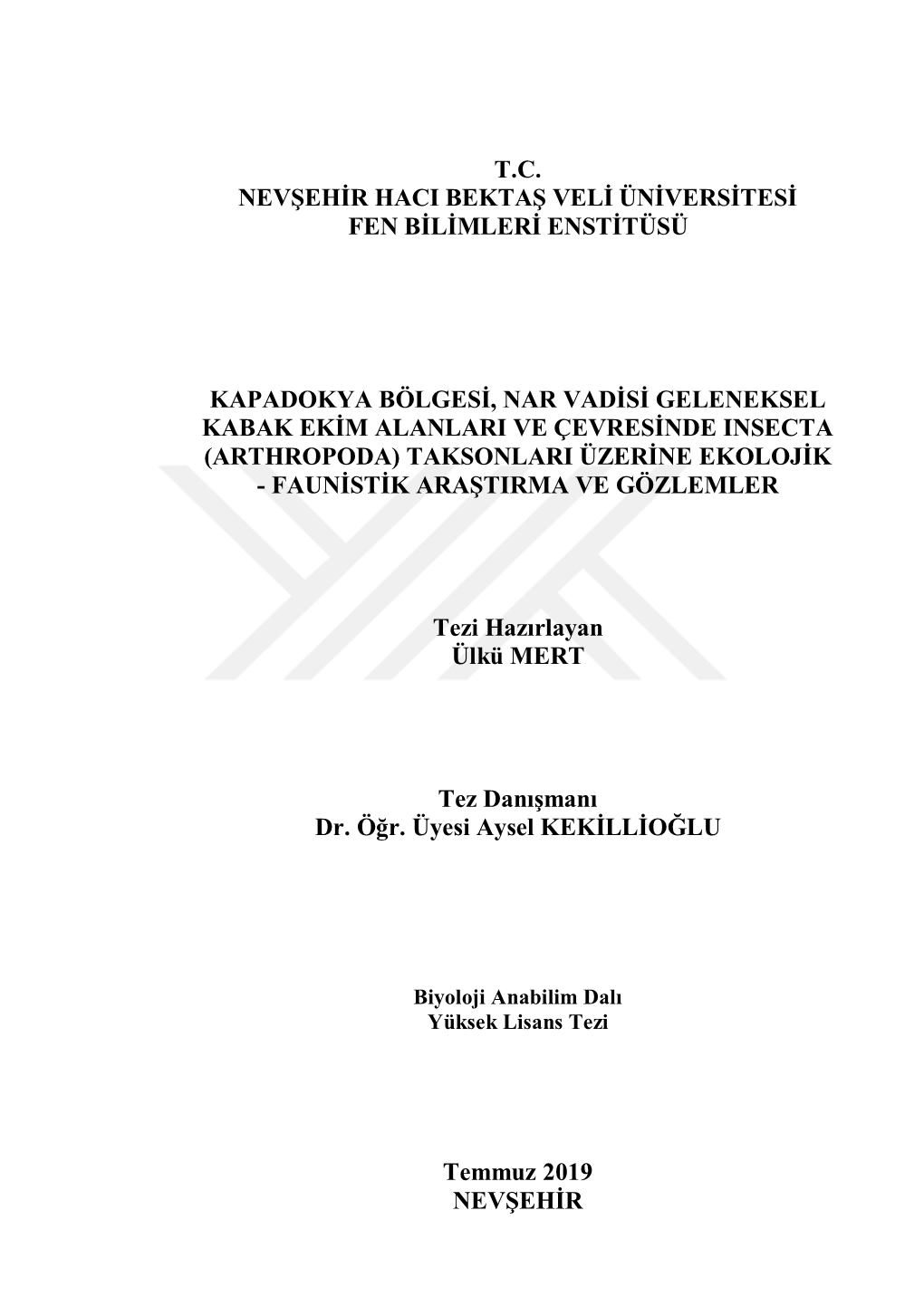 T.C. Nevşehir Haci Bektaş Veli Üniversitesi Fen Bilimleri Enstitüsü Kapadokya Bölgesi, Nar Vadisi Geleneksel K