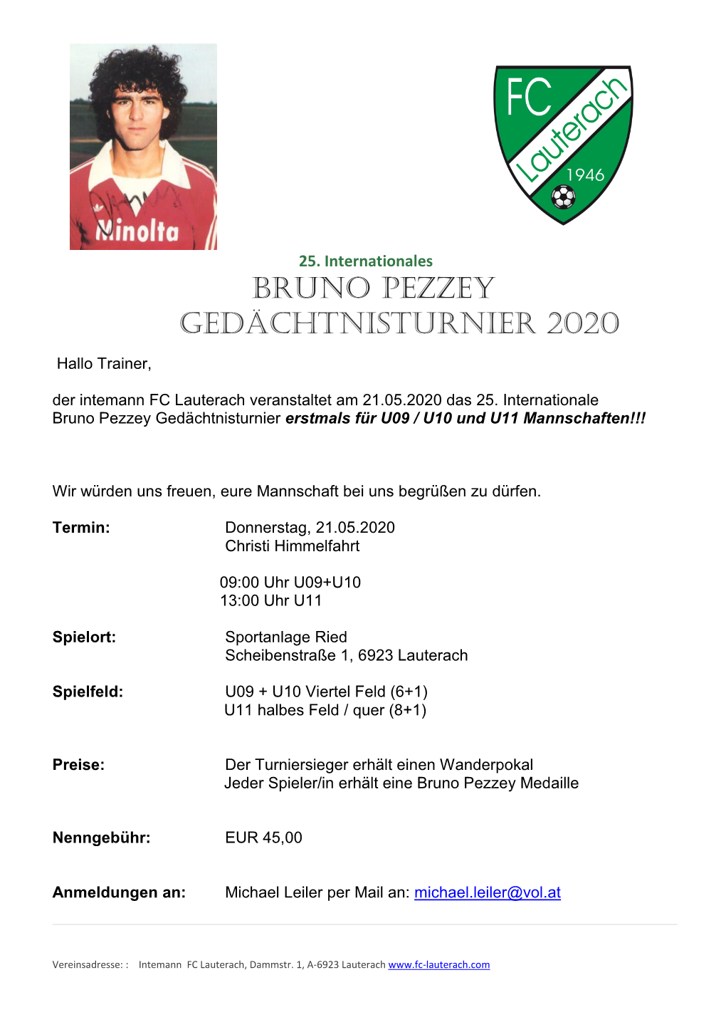 Bruno Pezzey Gedächtnisturnier 2020
