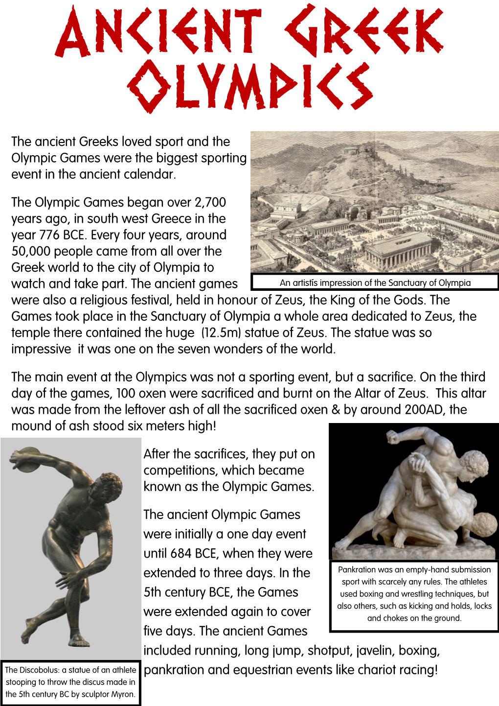 The Ancient Greeks Loved Sport and the Olympic Games Were the Biggest Sporting Event in the Ancient Calendar